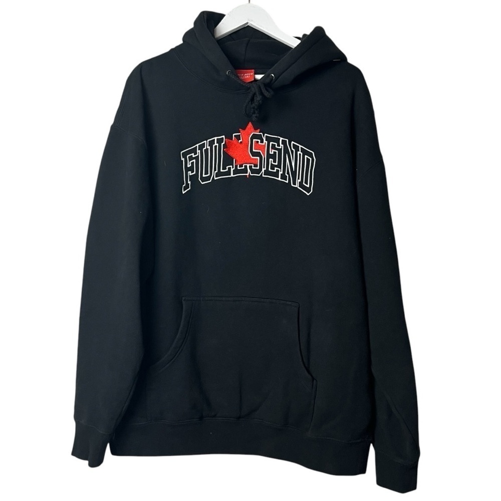 Full Send Nelk Boys Hockey Black Hoodie Pullover Jersey Team Canada Men’s SZ XL